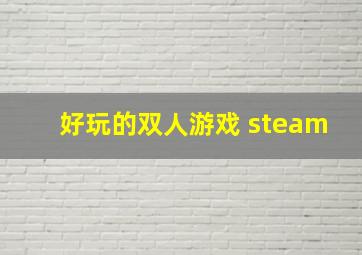 好玩的双人游戏 steam